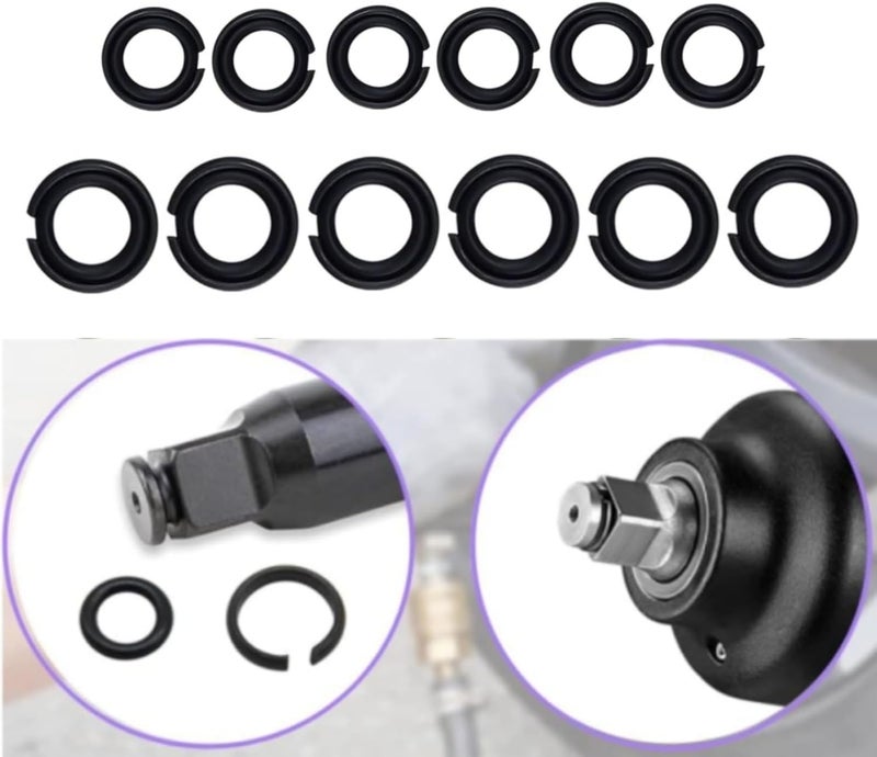 TALSWIF (6+6 Sets) 1/2” Impact Retaining Ring Friction Ring & 3/8” Impact Retaining Ring Friction Ring Anvil Clip with O-Ring for Electric Pneumatic Type Impact Wrench - Image 5